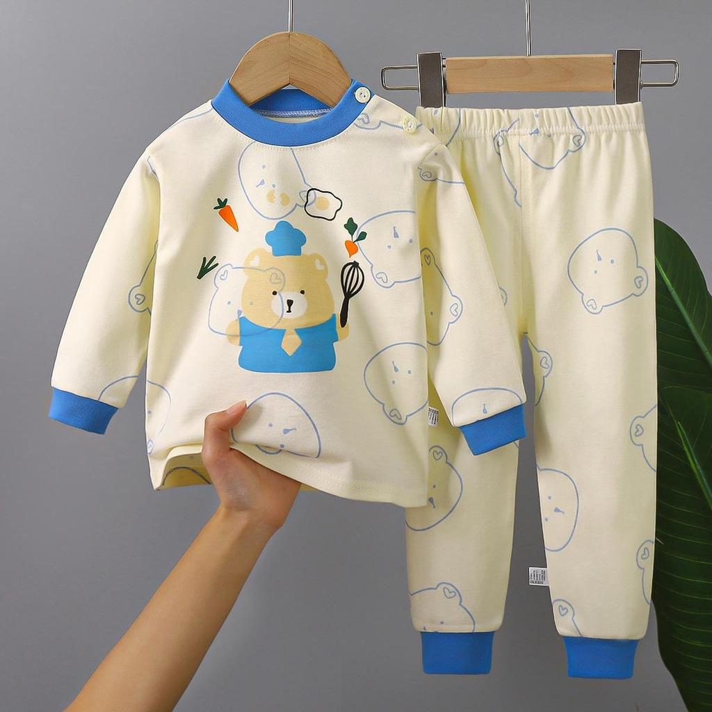 Kinder Pyjama Sets Unisex Weich Bequem Cartoon Dinosaurier Bekleidungsset Outfit Geeignet Jungen Mädchen Perfekt für Herbst Winter