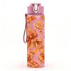 1PC Flower Basketball Repeat Pattern 750ml Color Plastic Sports Water Bottle Leakproof Flip Straw Lid Suitable for Sports Office Home Use
