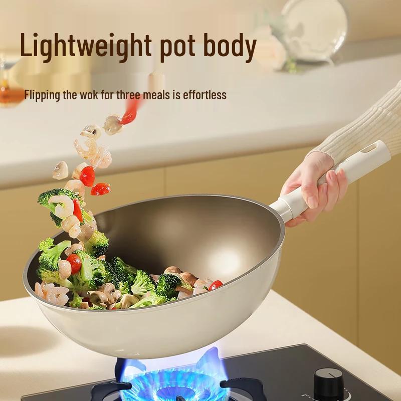 CUIDAHUANG 26cm Titanium Alloy Non-Stick Wok