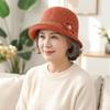 Fashionable Round-Top Sun Hat Elegant Pearl Middle-aged Mother Hat Sun-Shielding Lightweight Bucket Hat Shopping Malls