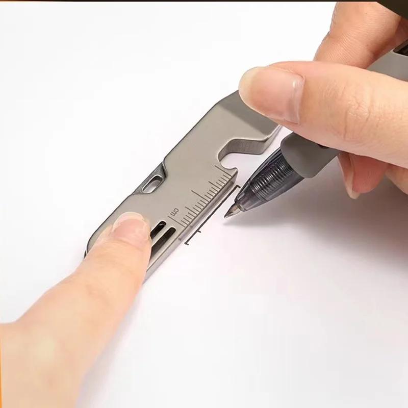 Titanium Alloy Multi functional Knife Keychain Mini EDC Unpacking and Unpacking Express Tool Bottle Opener Small Crowbar