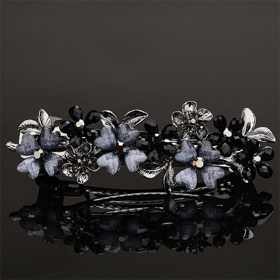 New Korean Colorful Crystal Butterfly Spring Hairpin Zircon Alloy Top Clip Horizontal Clip Elegant Women's Fashion Hair Jewelry