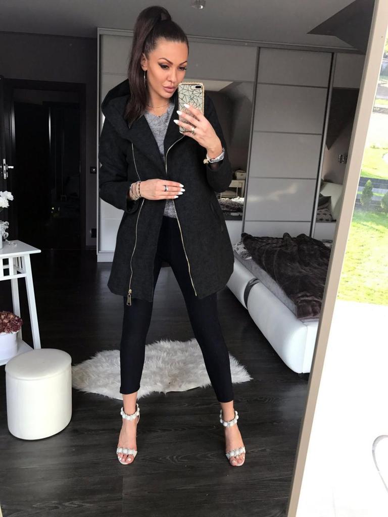 Women's 2024 Fashion Fleece-Lined Hooded Jacket with Side Zipper