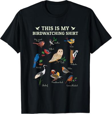 T-shirt Unisex Regalo per Amante degli Uccelli Osservazione degli Uccelli Birdwatcher Birdwatcher