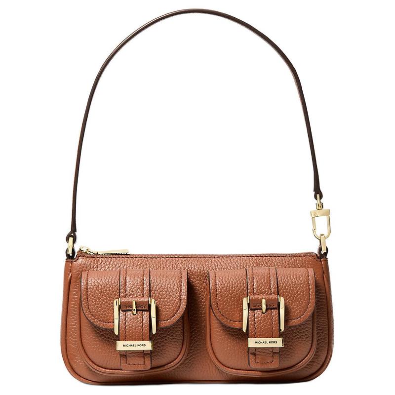 MICHAEL KORS Zoe Zoe gold hardware leather handbag small women s leather brown золотой