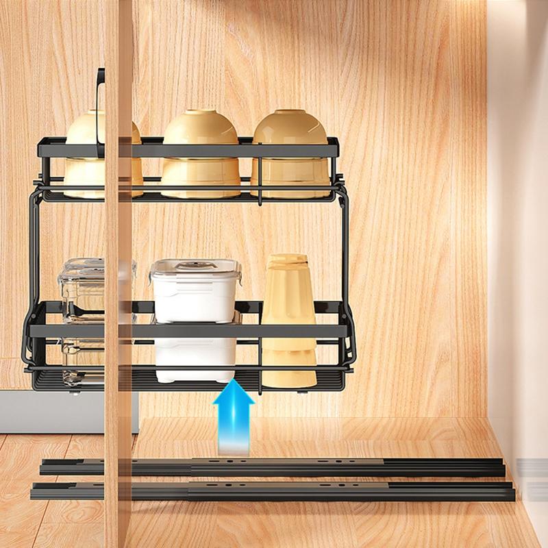Kitchen Under Sink Organizer Under Sink Storage Sliding Drawer Bathroom Storage Shelves Shampoo Cosmetics Organizer Baskets