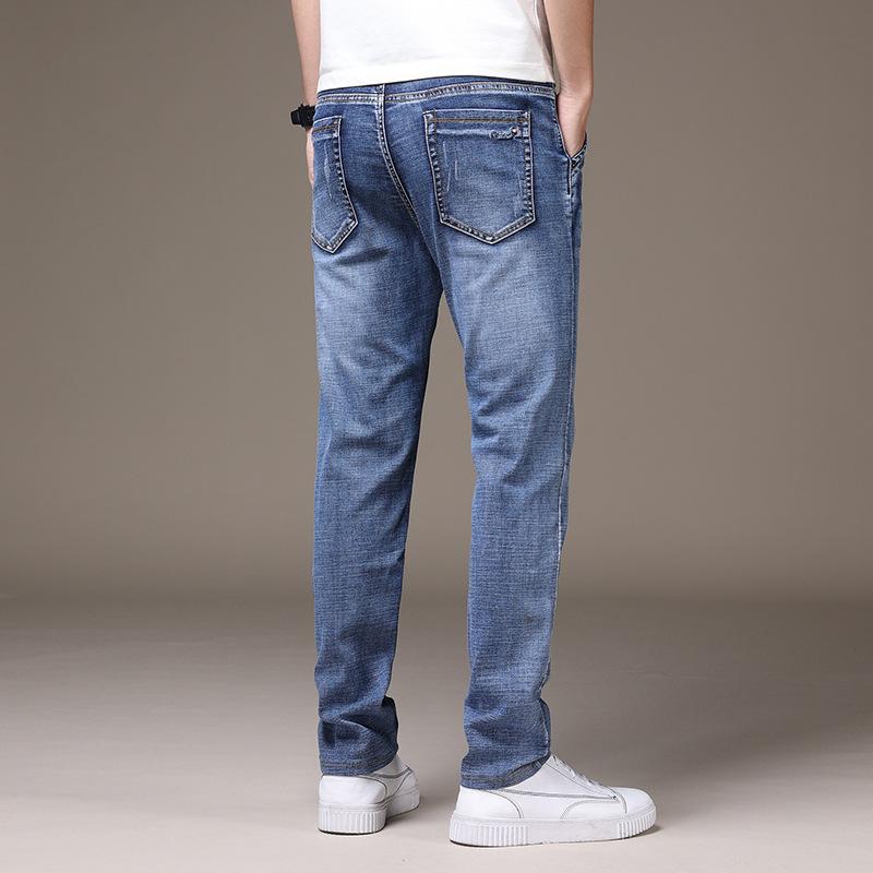 Men's Jeans Men's Spring and Autumn Section of The New Straight Slim Summer Trousers Trend Thin Section Trousers Male