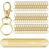 50 drehbare Karabinerhaken + 50 Schlüsselringe, Schlüsselanhänger-Set, Karabinerverschluss, Rucksack, Spielzeug-Anhänger, Dekoration, Schlüsselring, Haustier-Seil, Schnallen-Set