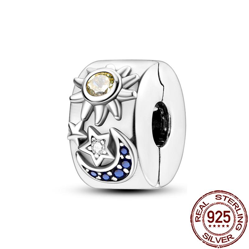 Charms Copper Moon Star Night Sky Galaxy Celestial Dangle Beads Fit Snake Chain Bracelet Necklace Women Diy Jewelry