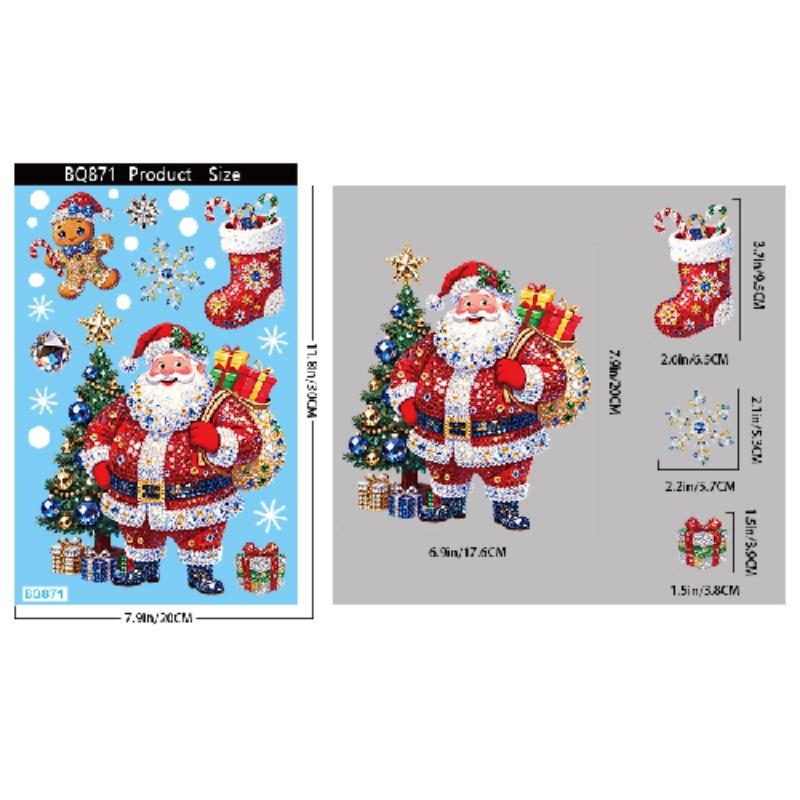 Noel Mavi Kardan Adam Pencere Çıkartmaları Noel Baba Kuş Kar Tanesi Geyik Süsler Mutlu Noeller Mutlu Yıllar
