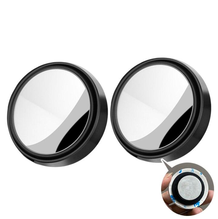 New 2pcs Convex Mounted Auxiliary Rear-view Mirror 360 Degree Rotation Wide-angle Round Frame Blind Spot Rear-view Mirror