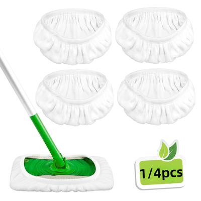 1/4Packs Reusable Microfiber Replacement Mop Cloths Machine Washable,Floor Cleaning Mop Head Pads Refills for Wet &Dry Dual Use, Mop Is Not Included