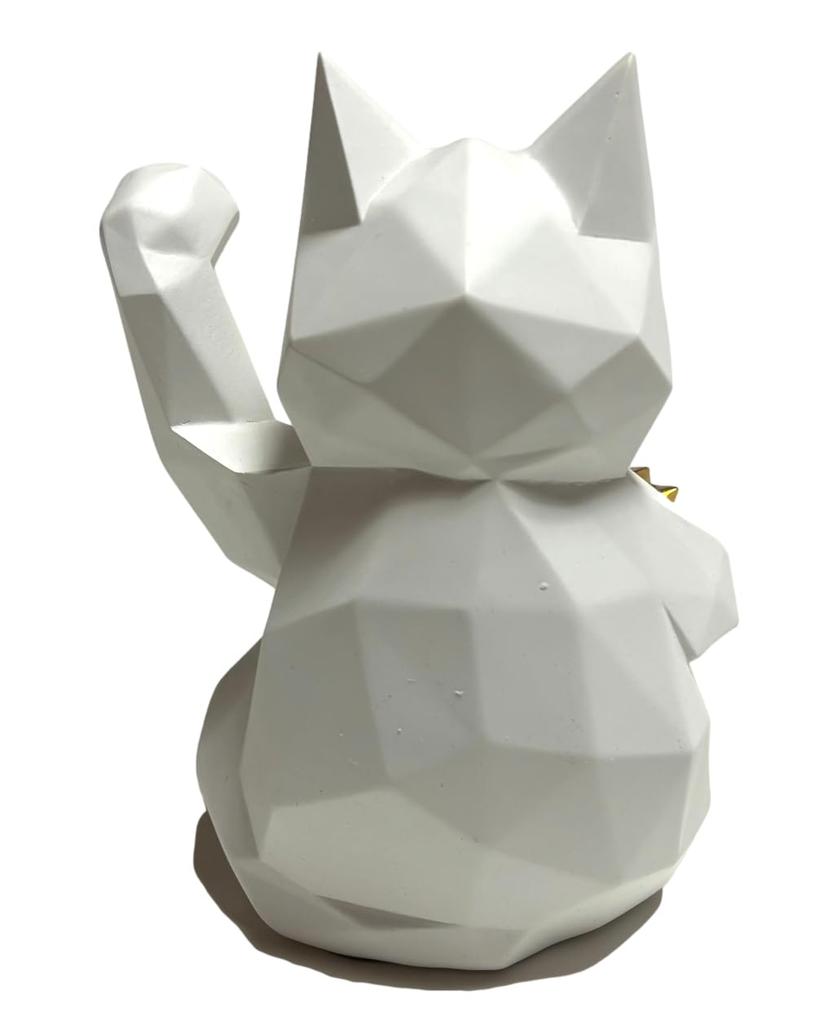 Natura Style Maneki-neko (Lucky Cat) Figurine, Stylish Nordic Style Decor (Small, White)