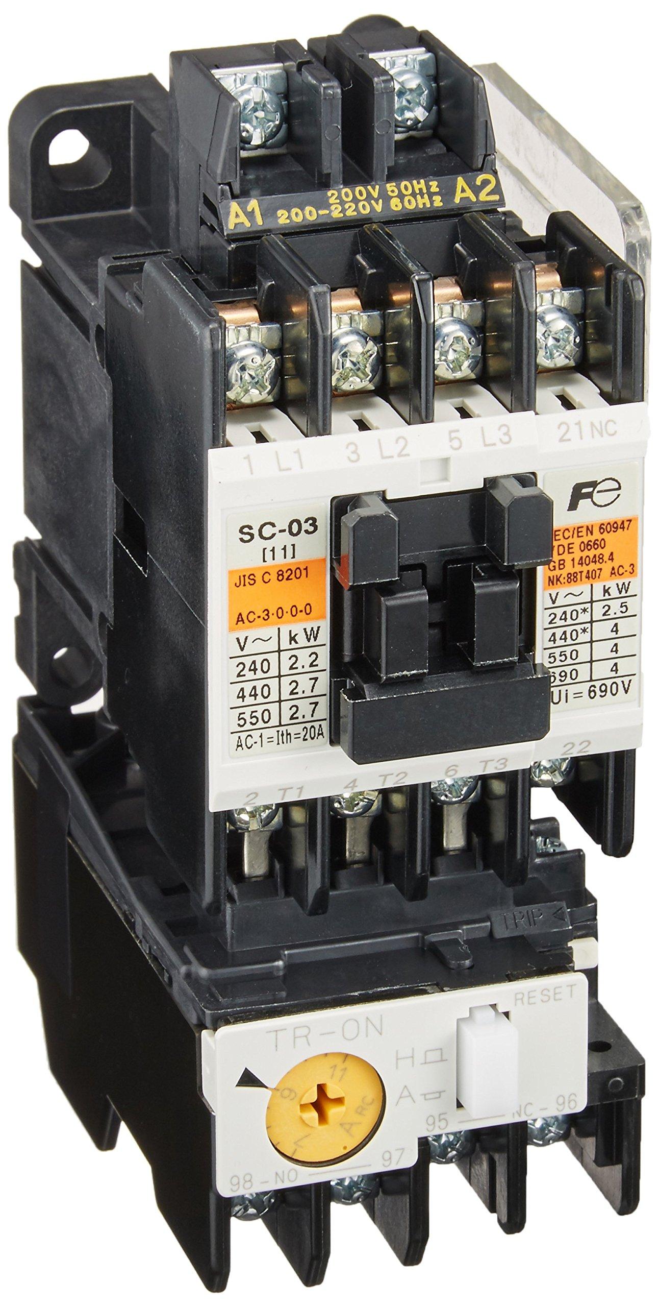 

Fuji Electric Standard Electromagnetic Switch Case Cover Not Included SW-03-200V-2.2KW-AC200V-1B
