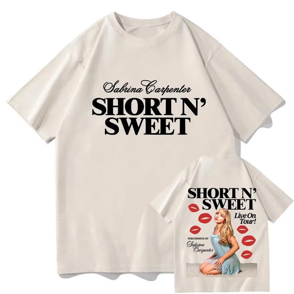 Sabrina Carpenter Short N Sweet Live On Tour 2024 TShirt Fashion Unisexs Aesthetics Retro TShirt Neutral Casual TShirt