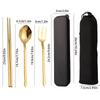 Stainless Steel Cutlery Sets Western Chopsticks Forks And Spoons Hotel Dinner Table Service French Wedding Decoration