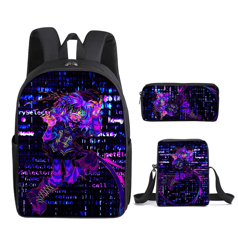 Droni Killer Novità Classici Stampa 3D Set da 3 pezzi Zaino Scolastico per Studenti Zaino per Laptop Zaino a Spalla Inclinata Astuccio