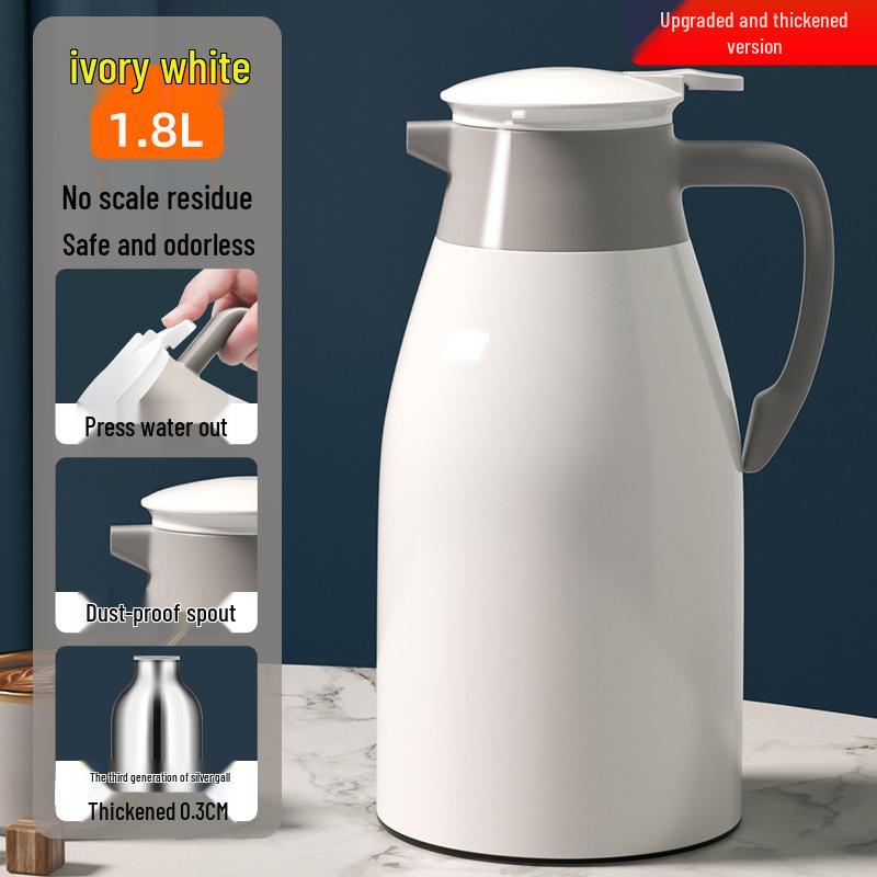 Large Capacity Thermos Flask with Glass Liner - Insulated Hot Water Bottle for Dorms