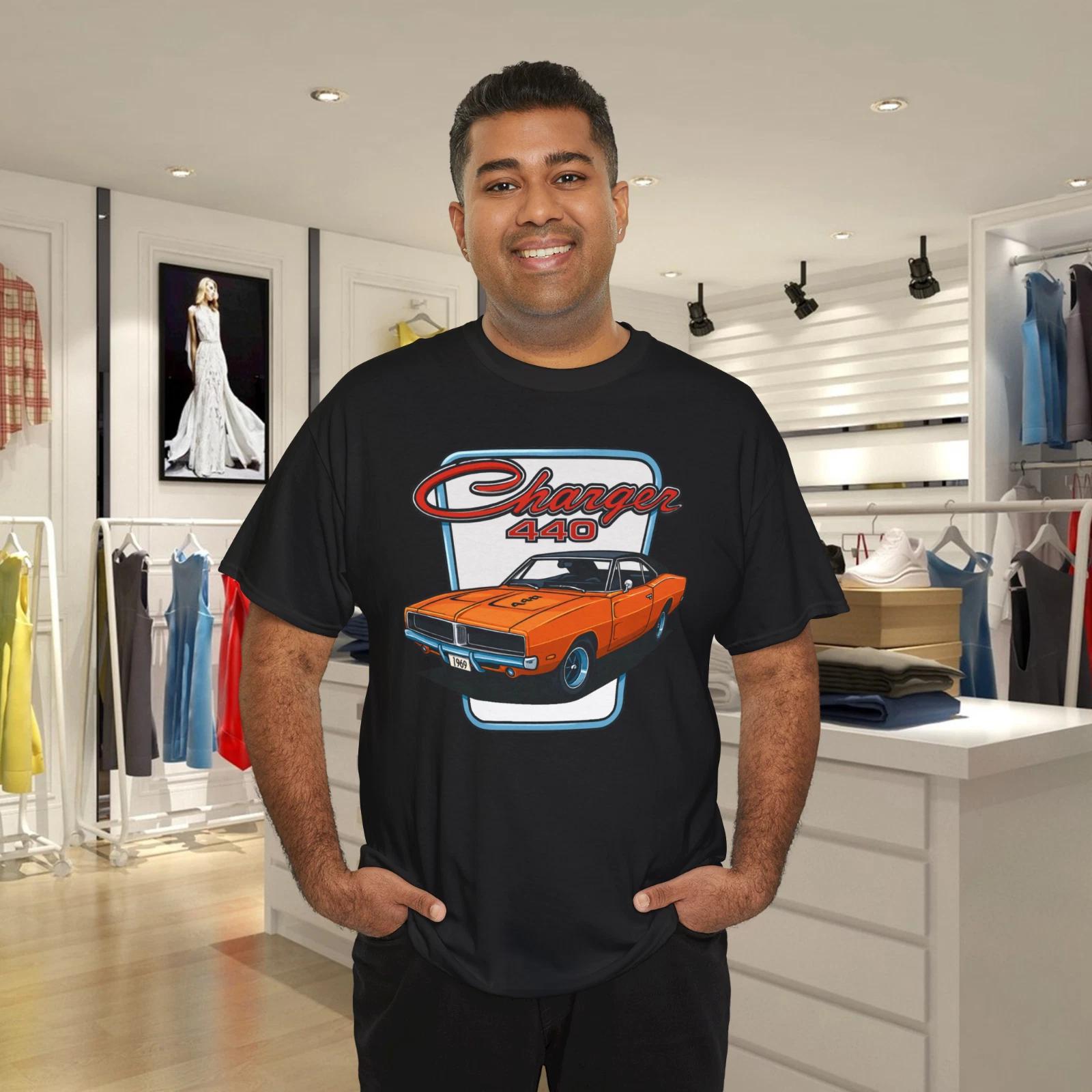 1969 Charger 440 Classic Muscle Car Illustration Vintage Mopar T-Shirt 2XL