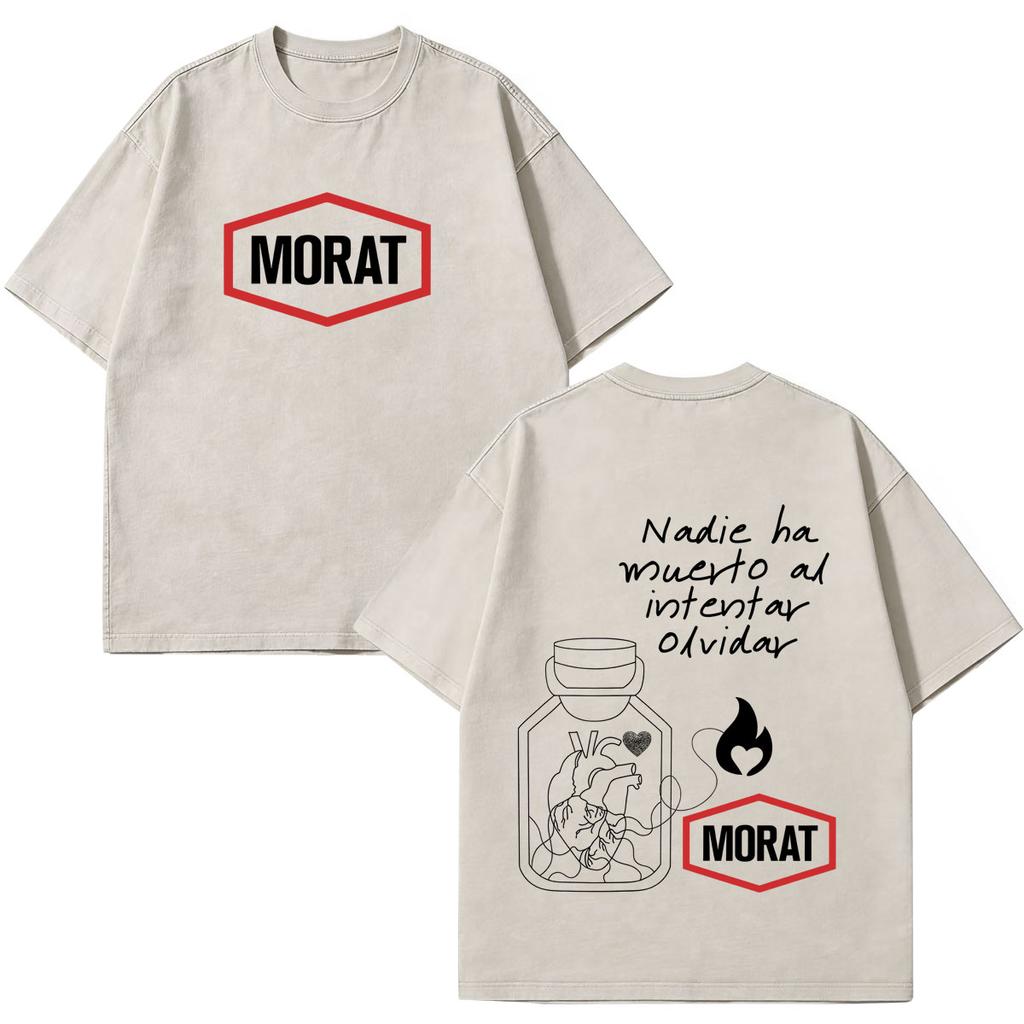 Band Rock Music Morat Tour 2026 Print Vintage Washed T-shirts Men Women Hip Hop T Shirt Loose Cotton Fashion Clothing T-shirts