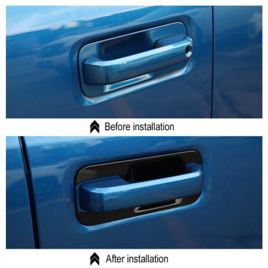 Exterior Door Handle Bowl Cover Trim Bezels For Ford F150 2Door 2015- Black