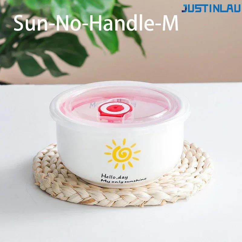 

M/L Керамическая миска большой емкости Суповые миски для рамена с крышкой Контейнеры для салата и еды Бытовая посуда Принадлежности для кемпинга и общежития