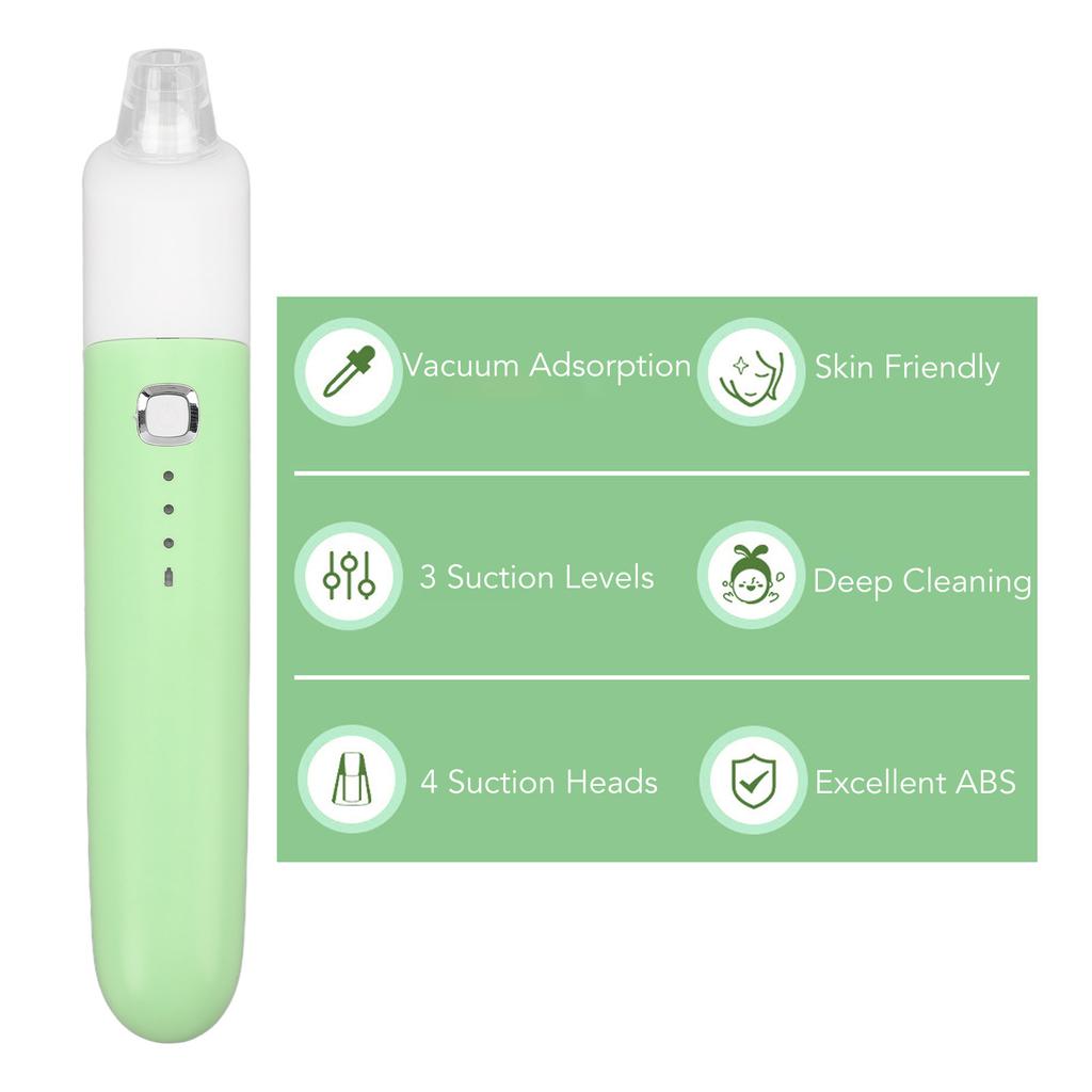 Blackhead Remover Pore Vacuum 3 Suction Levels USB Rechargeable Whitehead Extractor LCD Display Pore Cleaner