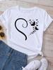 New Butterflies Balloons Print T-Shirt Fashion Harajuku White Graphic Tees Casual Short Sleeve Lady Y2k Tops Women's Clothing