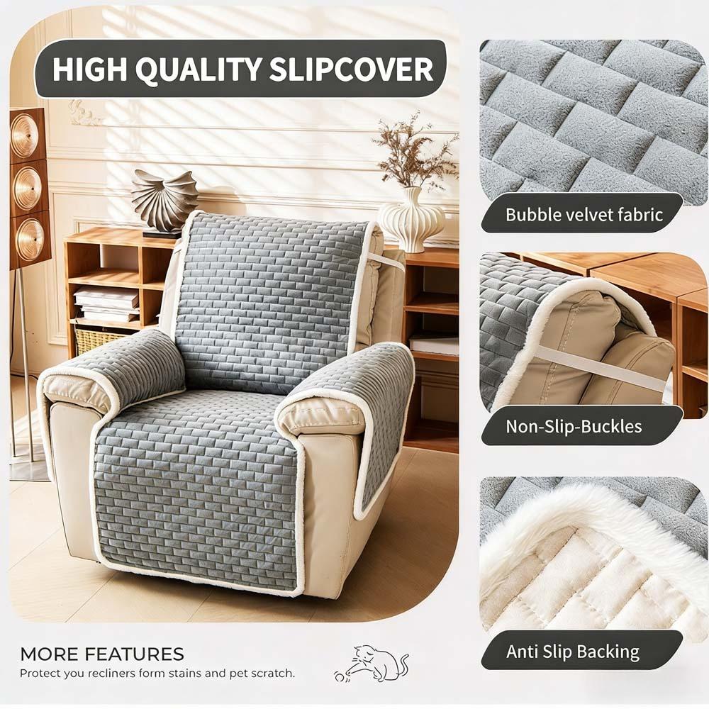 Non-Slip Plush Recliner Sofa Towel Crystal Fleece Couch Protector Pads Dustproof Armchair Mats Home Office Furniture Protector