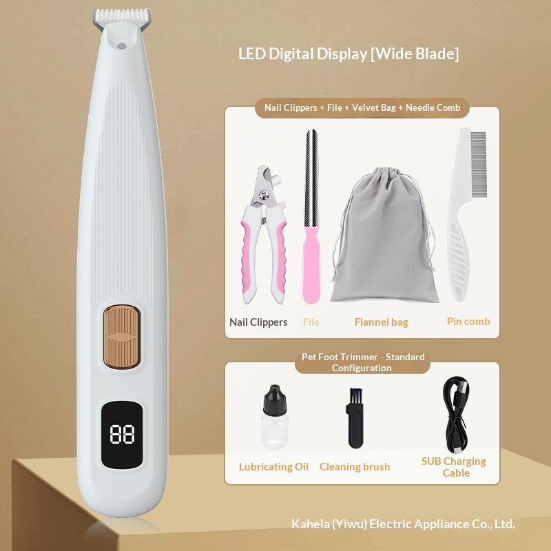 Cat Foot Shaving Hair Dogs Foot Shaving Hair Rechargeable LED Light Waterproof Hair Shaving Foot Shaving Hair Pet Electric Clipper Electric Clipper