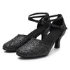 Womens Modern Dance Shoes Heeled Ballroom Dancing Shoes Party Sequin Dance Shoes 5CM