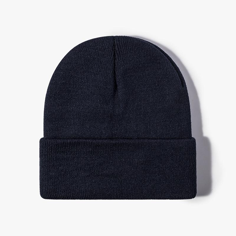 Knitted Hat Women's Winter Jacquard Four Corners Warm Thickened Men's Cold Hat Outdoor Black Versatile Wool Hat Purple Cold Protection