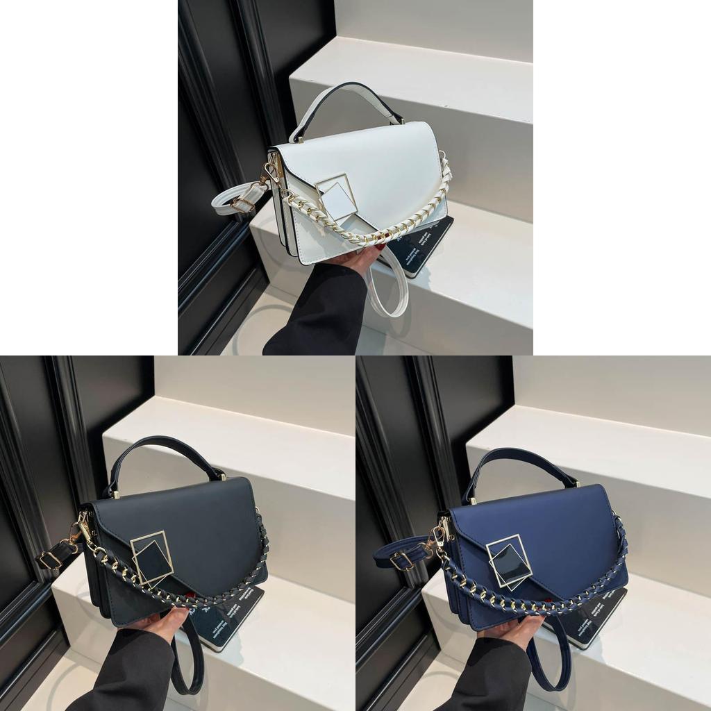 Pu Small Square Bag For Women With Stitching Detail For Daily Casual Use
