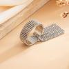 Party Outfit Ring with Flowing Drop Detail, Bead Chain Statement Design and Open Metal Tone Fit for Streetwear