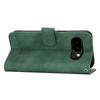 DIERFENG DF-03 For Google Pixel 10a Case Lines Imprint Wallet Leather Phone Cover with Wrist Strap