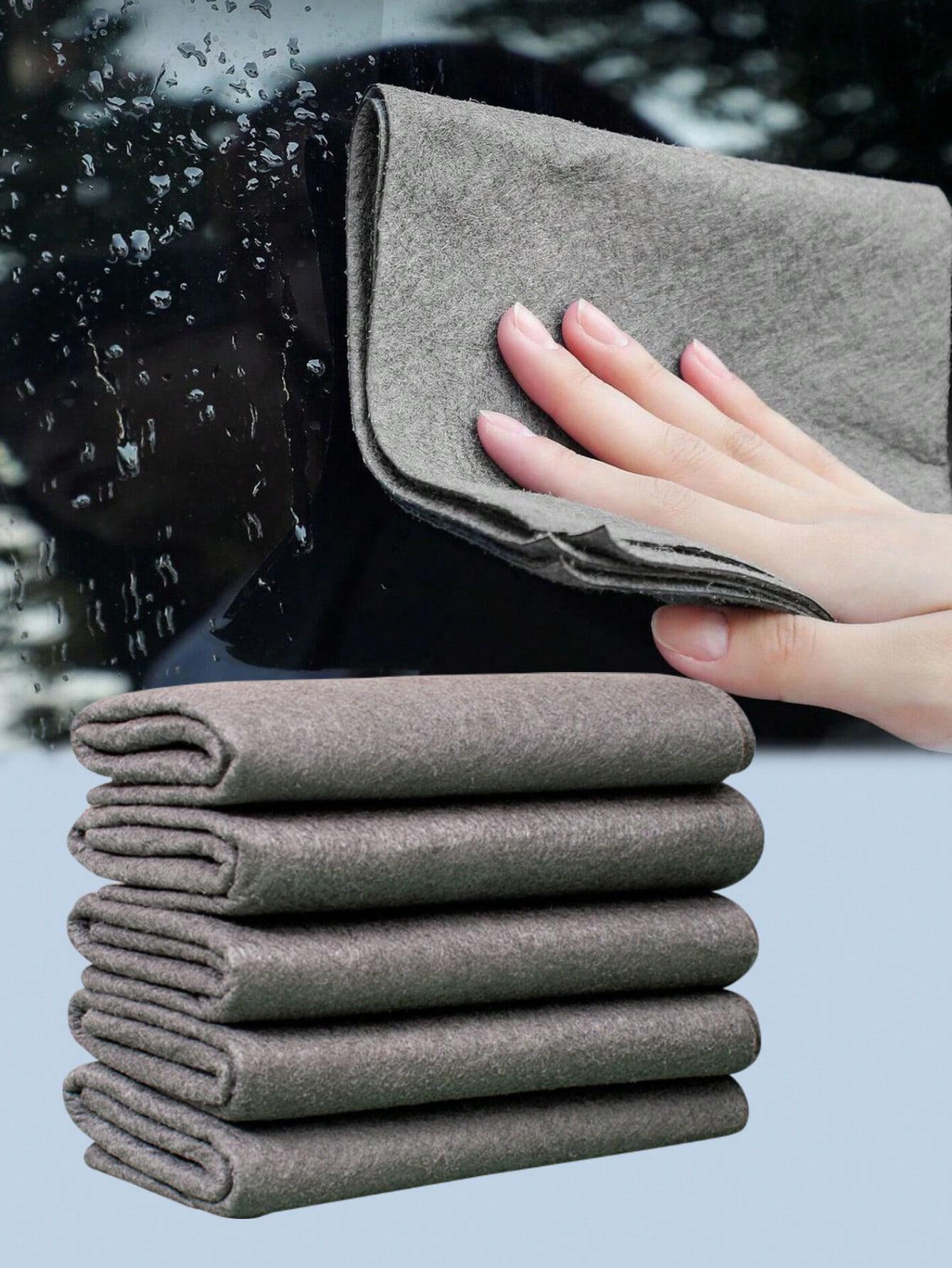 

5Pcs Magic Microfiber Cleaning Cloths, Streak-Free for Glass/Mirror, Thick Absorbent, Fits Windows/Kitchen/Car/Home, Lint-Free,