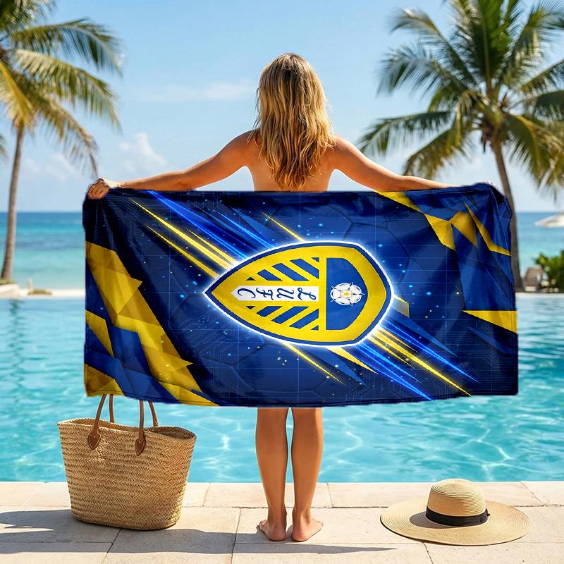 Leeds United Fußball Strandtuch Weiches Mikrofaser Sommerhandtuch Schnelltrocknendes Saugfähiges Handtuch für Strand Schwimmbad Reisen