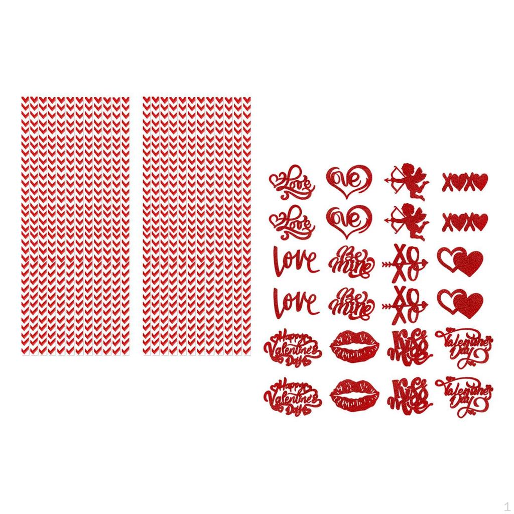 24 Pieces Valentines Day Paper Straws Valentine Decorations for Bar Carnival
