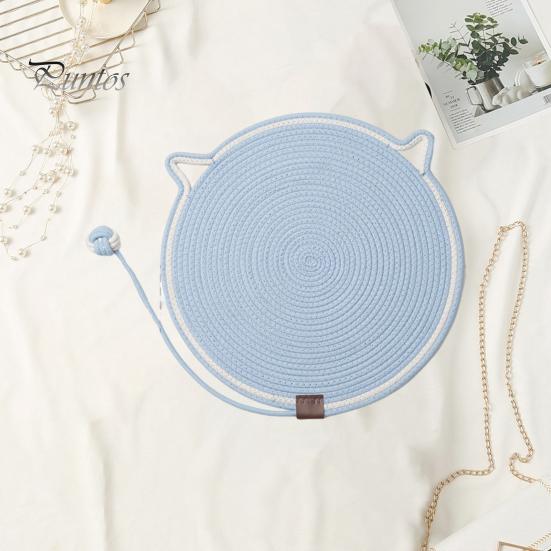 Cat Scratching Mat Natural Cotton Rope Scratch Pad Easy To Clean Pet Supplies Multi-Functional Indoor Wall Furniture Protector Cat-friendly