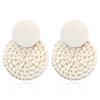 Geometric Drop Korean Dangle Earrings For Women Girls Oversize Round Rattan Knit New Style Jewelry Summer Beach Accessories
