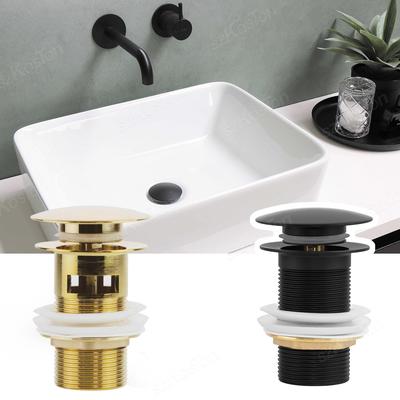 Bathroom Basin Sink Sewer Pop Up Drain Filter Waste Stopper Bathroom Kitchen Faucet Accessories Brass Matt Black Gold