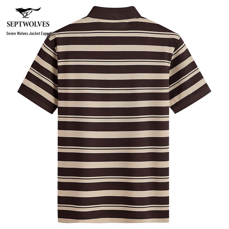 Septwolves Men's Mercerized Cotton Short Sleeve Polo T-Shirt