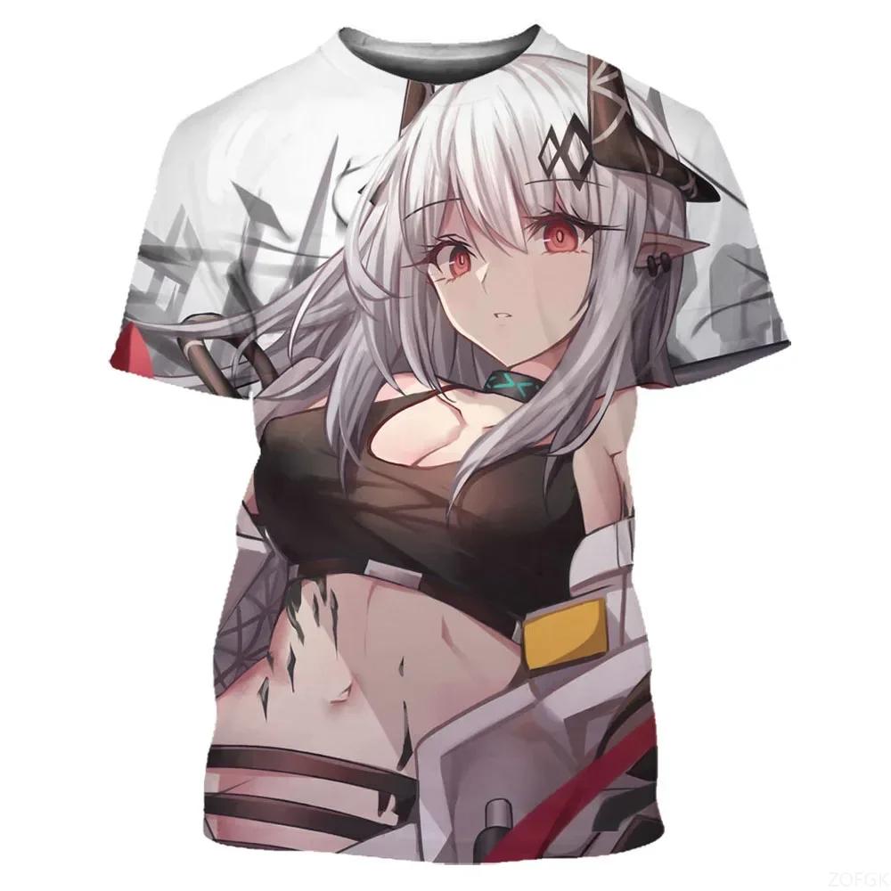 Men and Women Anime Games Girls 3D Printed Street Fashion T-shirt Short Sleeved Casual T-shirt Top Man Clothing