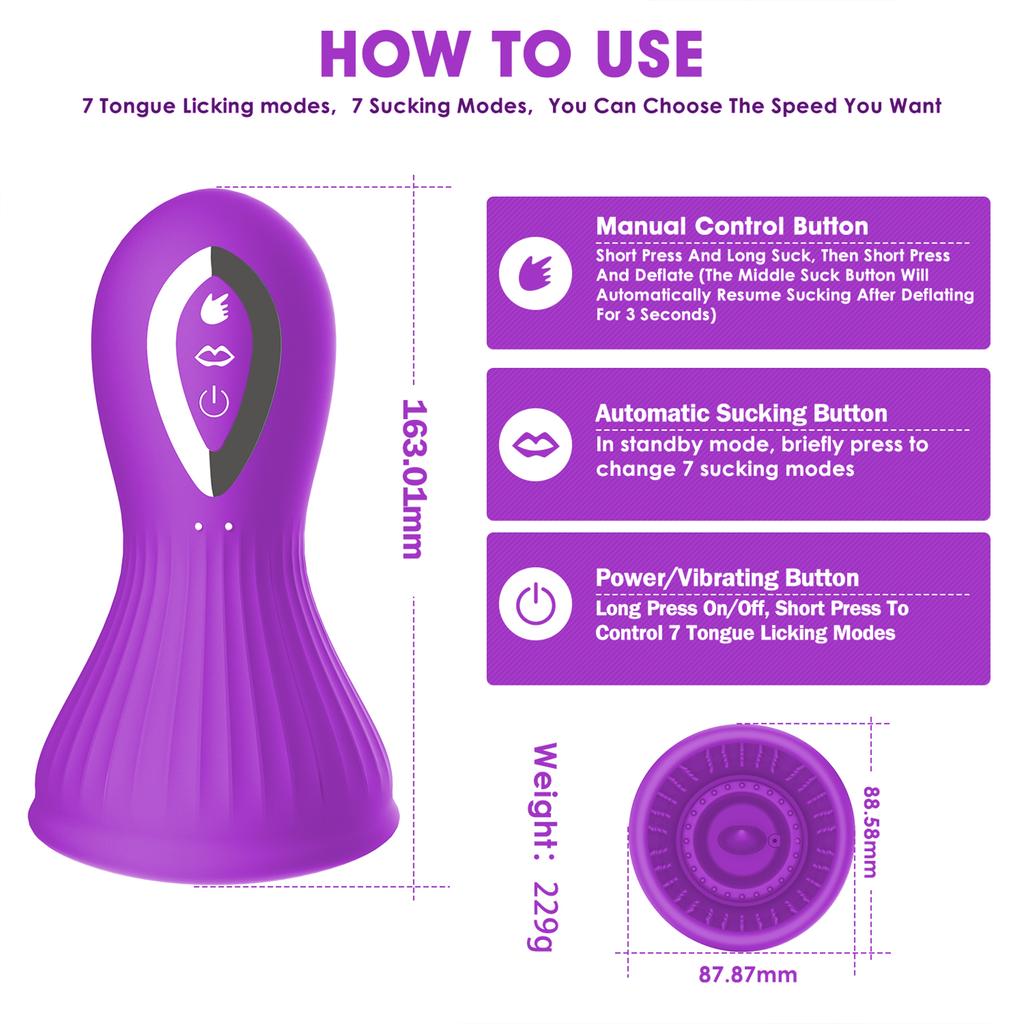 Klitoris-Brustvibrator, Saugen, Lecken, Zunge, Sexspielzeug für Frauen, Brustwarzen, Vagina-Stimulator, Orgasmus, kraftvolle Blowjob-Stimulation