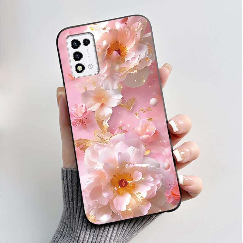 Phone Case For ZTE Libero 5G III A202ZT / Libero 5G II A103ZT Casing Fashion Butterfly Flower Black Soft TPU Case Silicone Cover