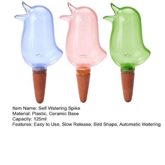 3 Pcs Self Watering Spikes Bird Shape Automatic Watering Globes Slow Release Plant Watering Bulbs for Indoor Outdoor Plants