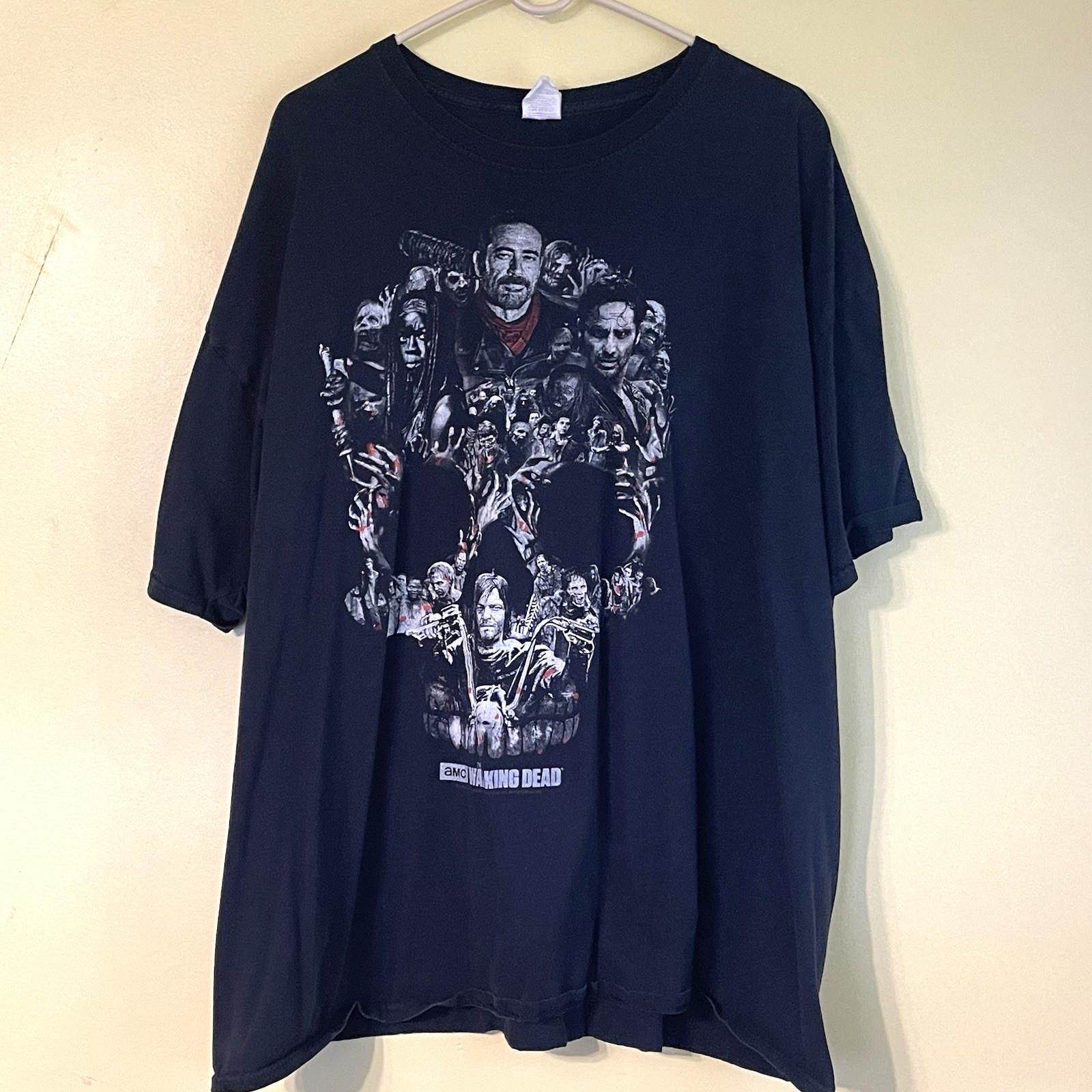 AMC The Walking Dead Skull Montage Black 3XL Shirt Negan Rick Daryl Michone XXXL Unisex T-Shirt S