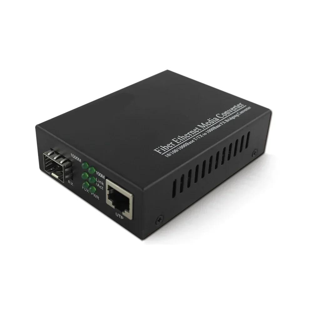 1PCS Gigabit SFP Media Converter SFP To RJ45 Transceiver 10/100/1000M Fiber Optic Switch With 20KM SC SFP Module