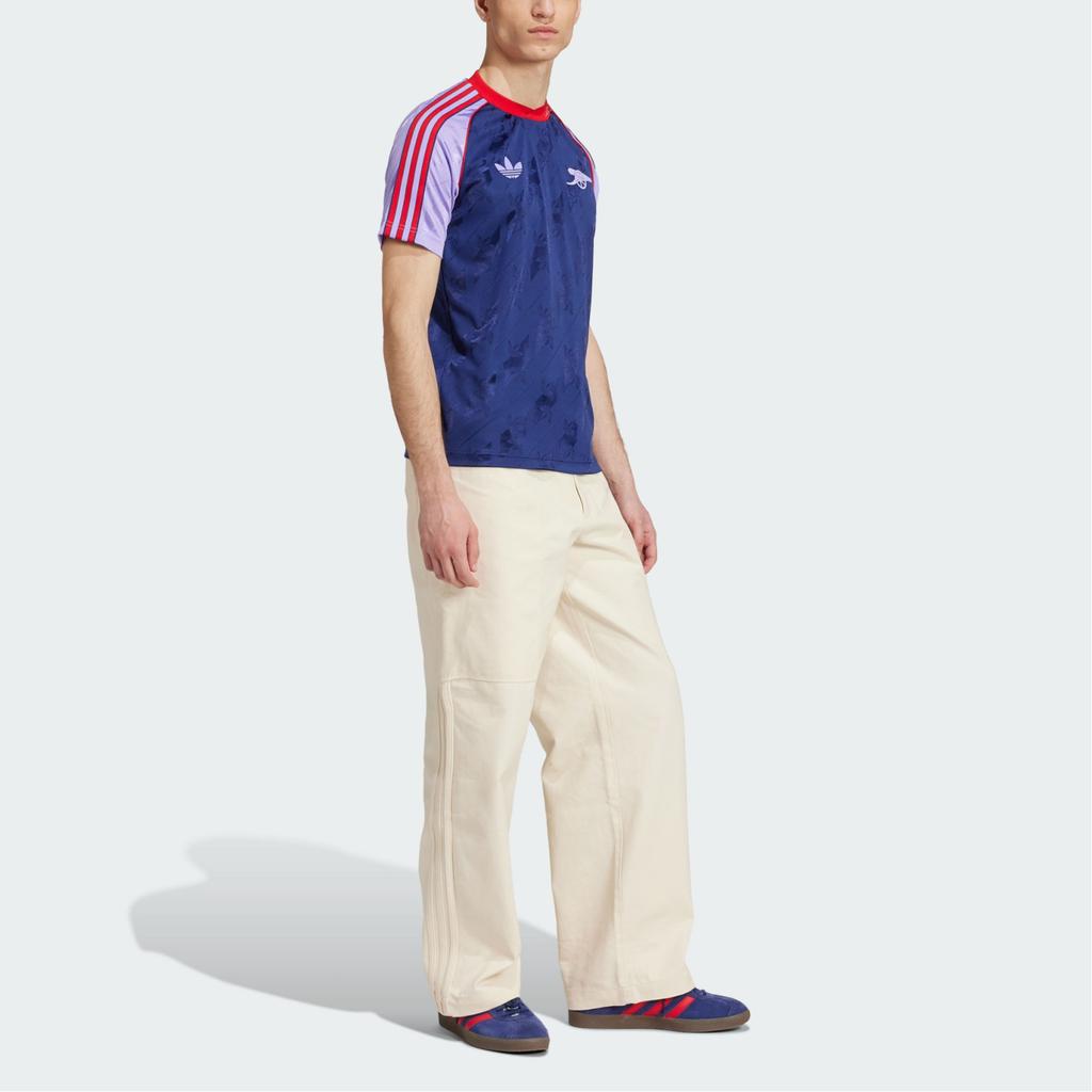 Adidas Originals Arsenal Series Comfortable Casual Retro Sports Short Sleeve Football Shirt Men Tops Night-Sky-Purple IS6505