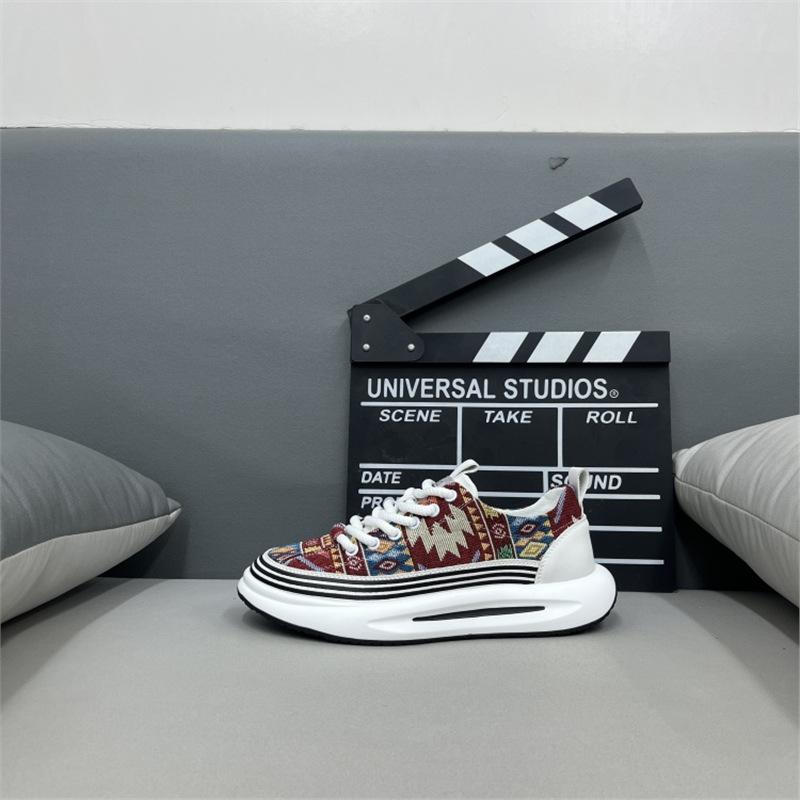 Summer new breathable embroidery thick-soled comfortable mid-top casual trendy shoes xs